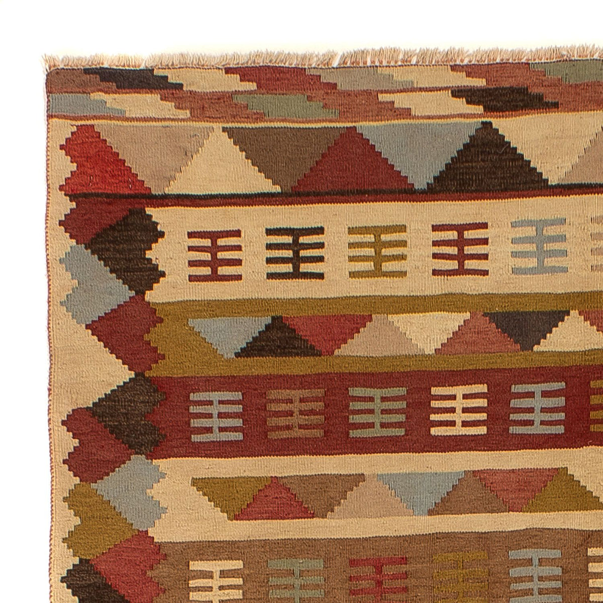 Kelim-tæppe - orientalsk - 191 x 125 cm - brun