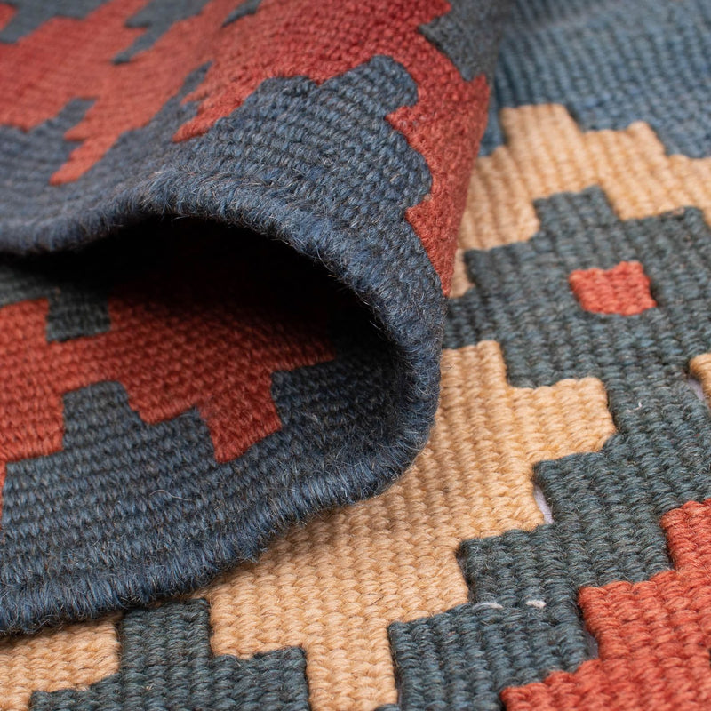 Kelim-tæppe - orientalsk - 167 x 114 cm - blå