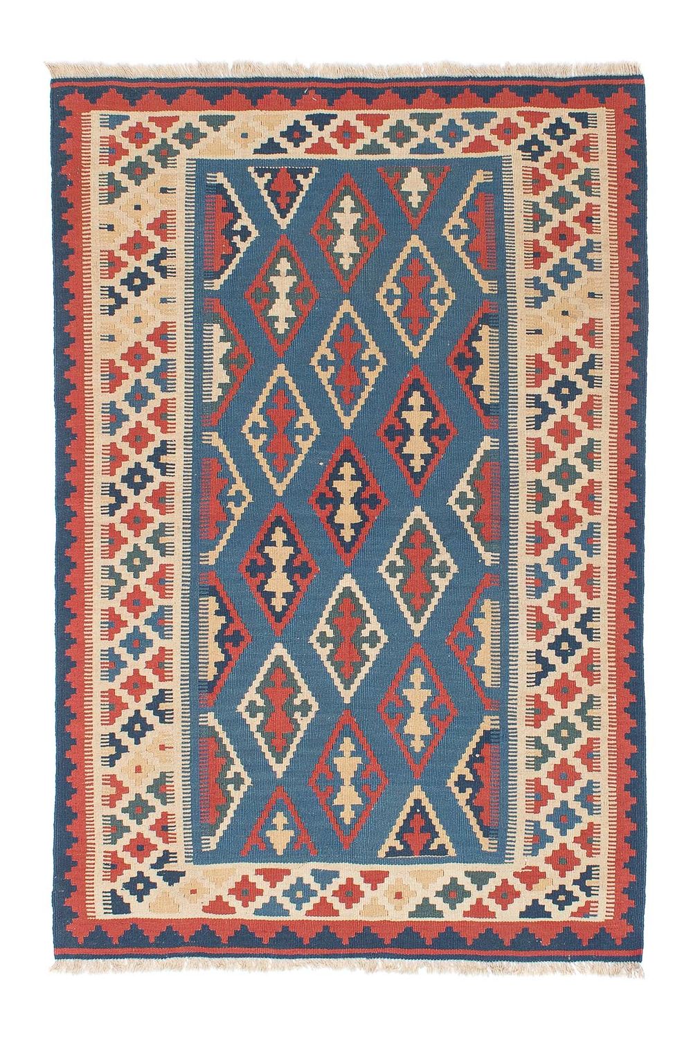 Kelim-tæppe - orientalsk - 168 x 114 cm - blå