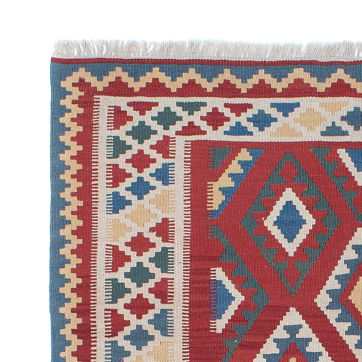 Kelim-tæppe - orientalsk - 186 x 125 cm - mørkerød