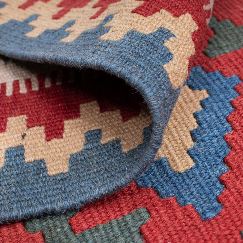 Kelim-tæppe - orientalsk - 186 x 125 cm - mørkerød