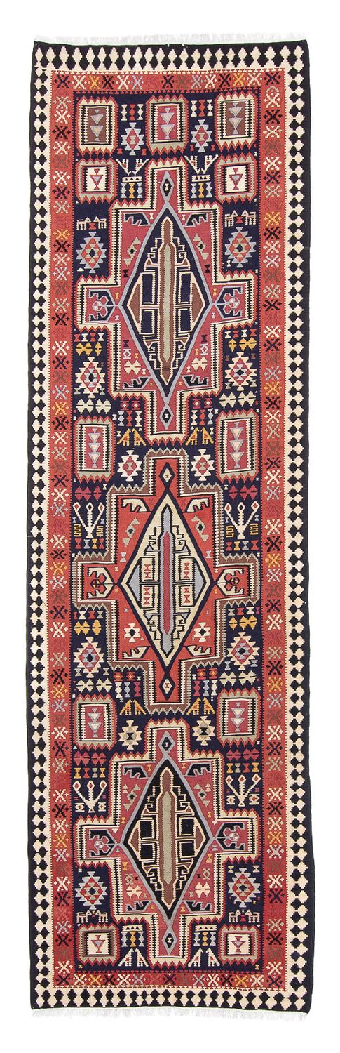 Løber Kelim-tæppe - orientalsk - 382 x 102 cm - flerfarvet
