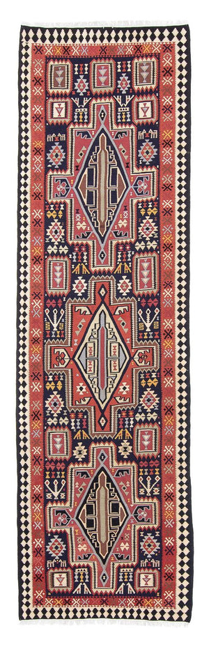 Løber Kelim-tæppe - orientalsk - 382 x 102 cm - flerfarvet