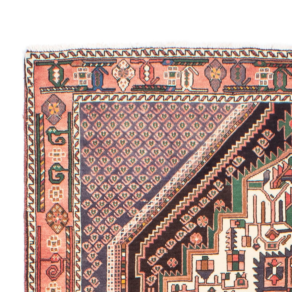 Persisk tæppe - Nomadisk - 199 x 133 cm - lysrød