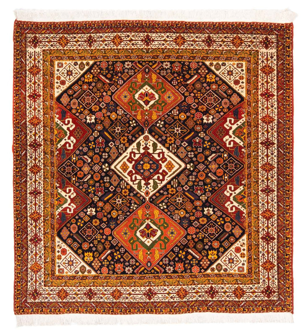 Persisk tæppe - Nomadisk firkantet  - 208 x 201 cm - mørkeblå