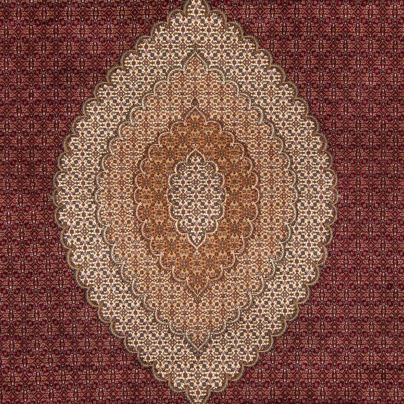 Persisk tæppe - Tabriz - 358 x 253 cm - mørkerød