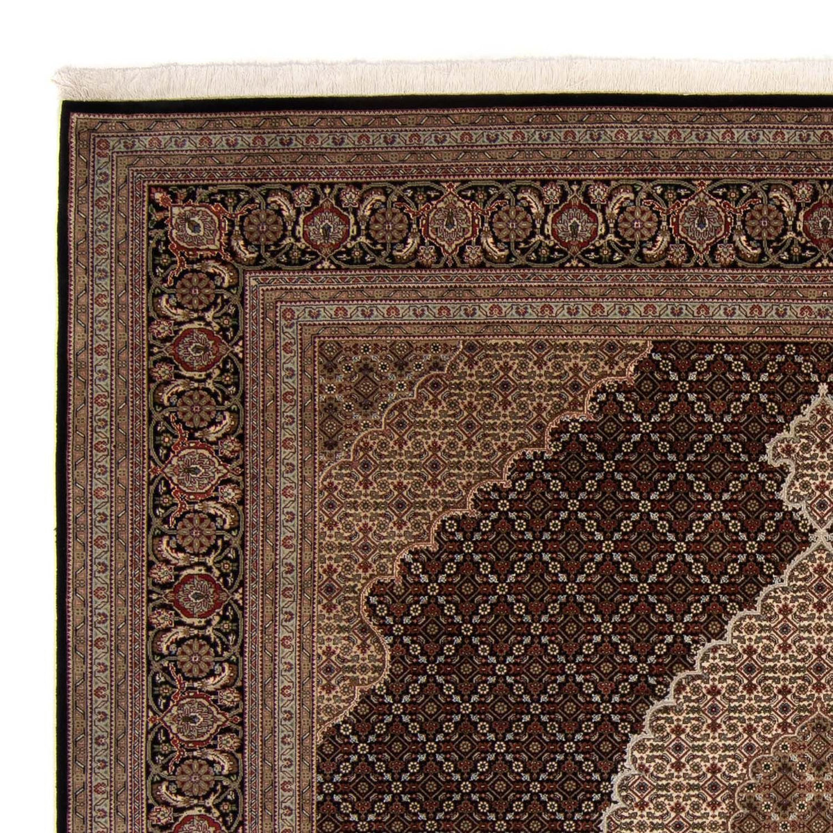 Persisk tæppe - Tabriz - 253 x 246 cm - mørkeblå