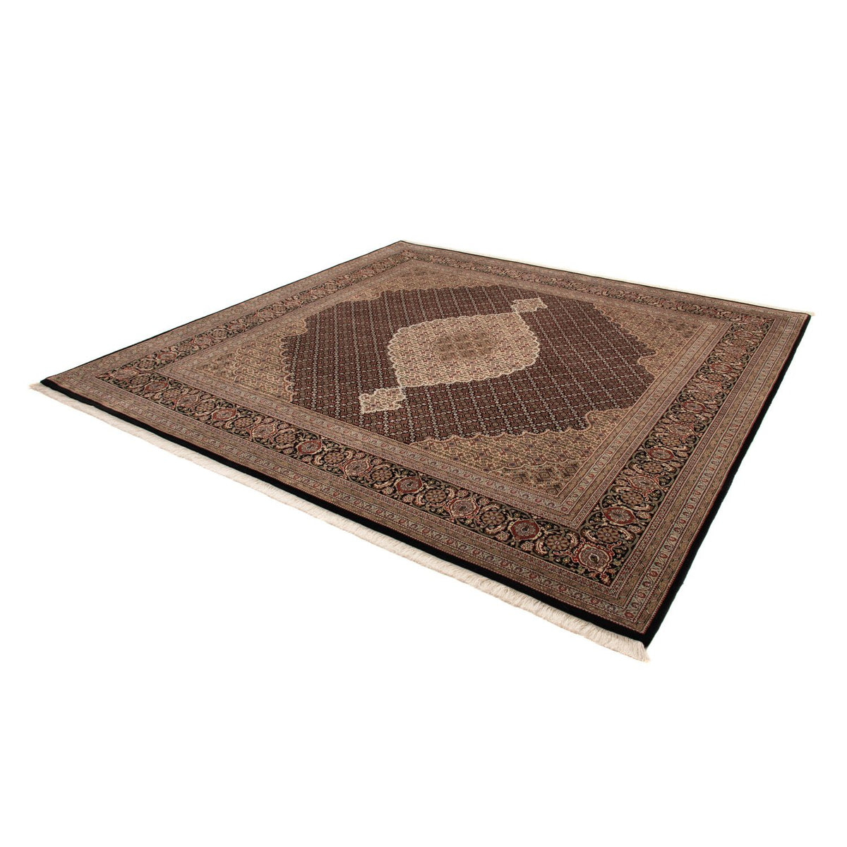 Persisk tæppe - Tabriz - 253 x 246 cm - mørkeblå