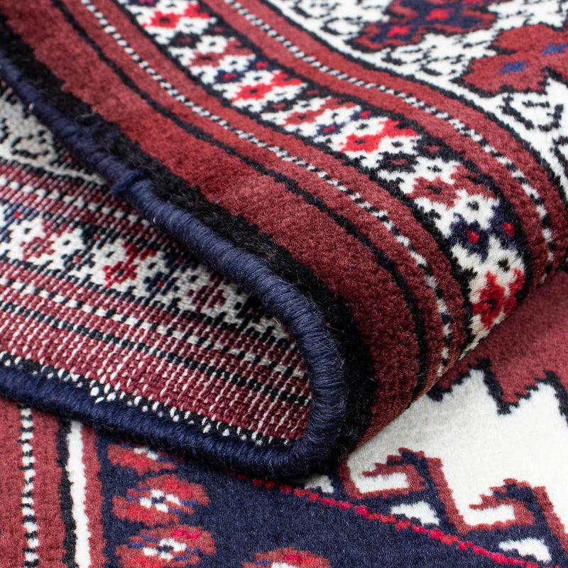 Persisk tæppe - Nomadisk - 129 x 94 cm - mørkerød