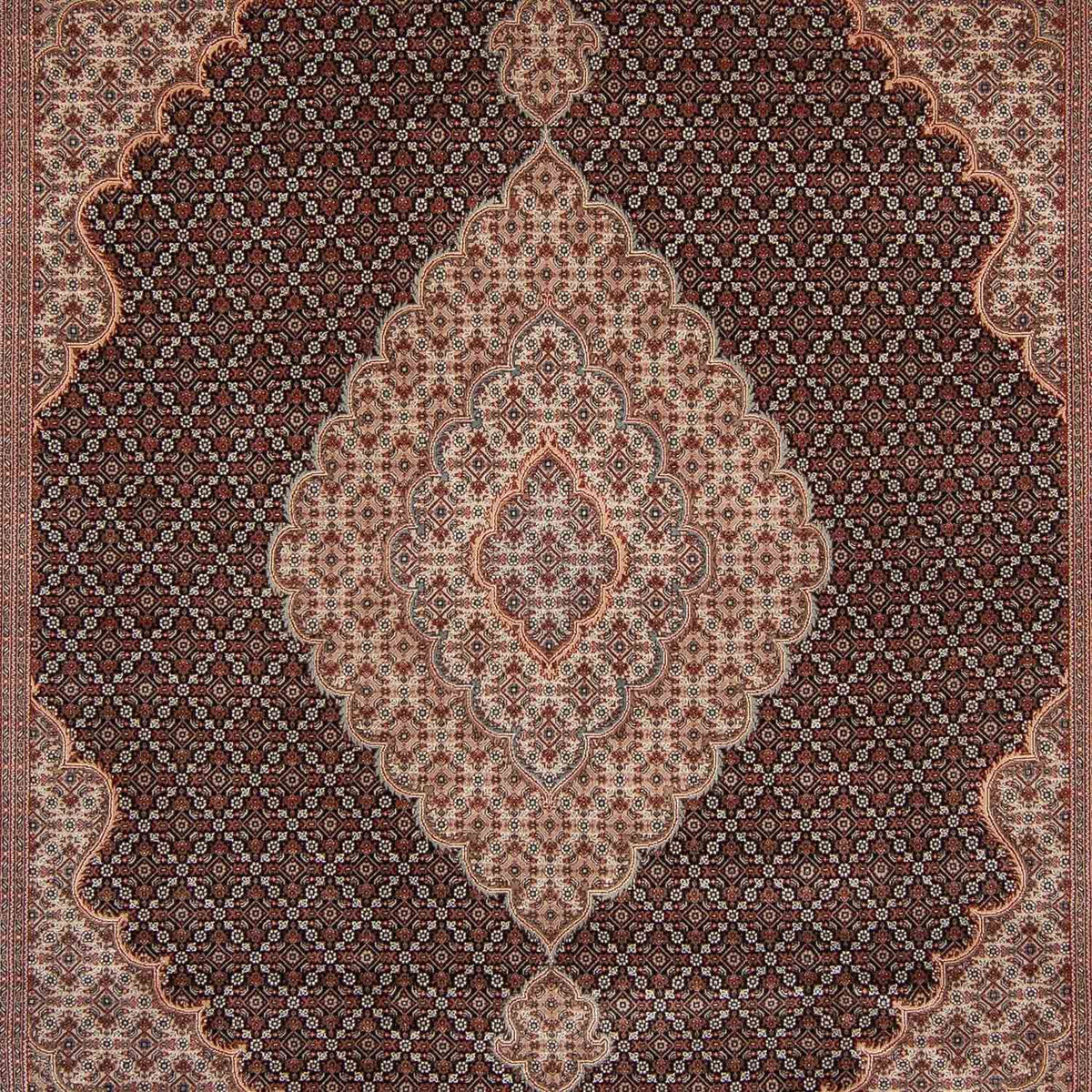 Persisk tæppe - Tabriz - 346 x 247 cm - mørkeblå