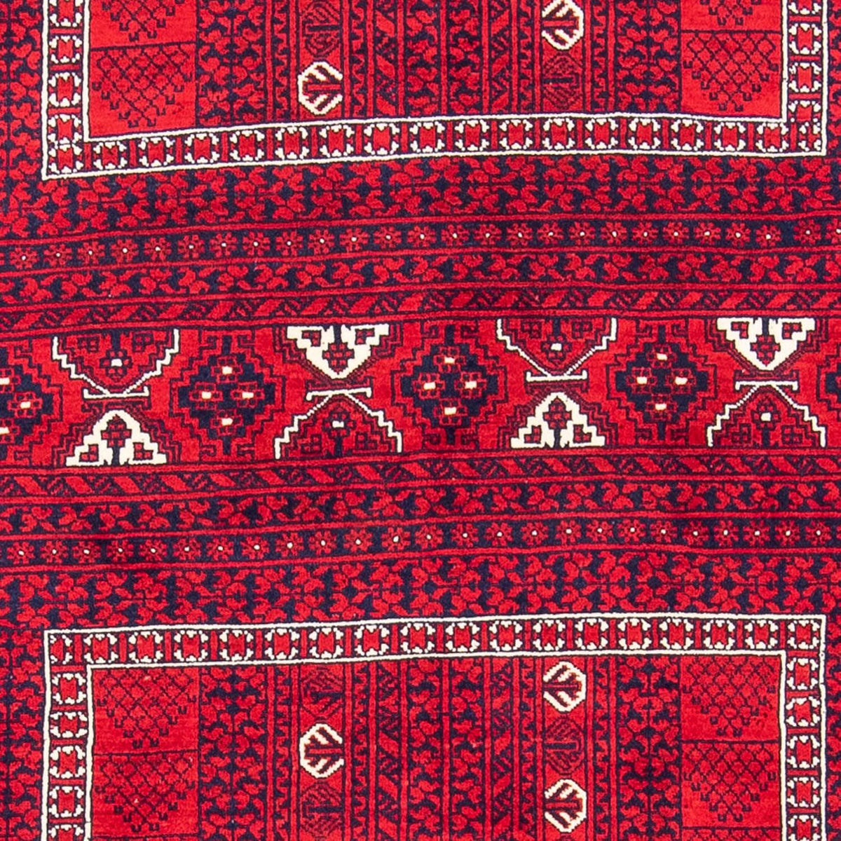 Turkaman-tæppe - 233 x 157 cm - mørkerød