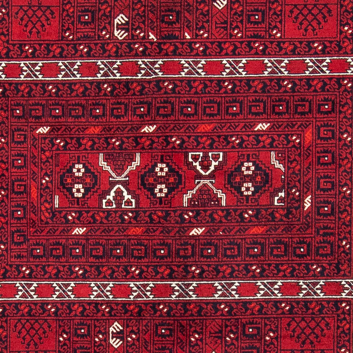 Turkaman-tæppe - 246 x 157 cm - mørkerød