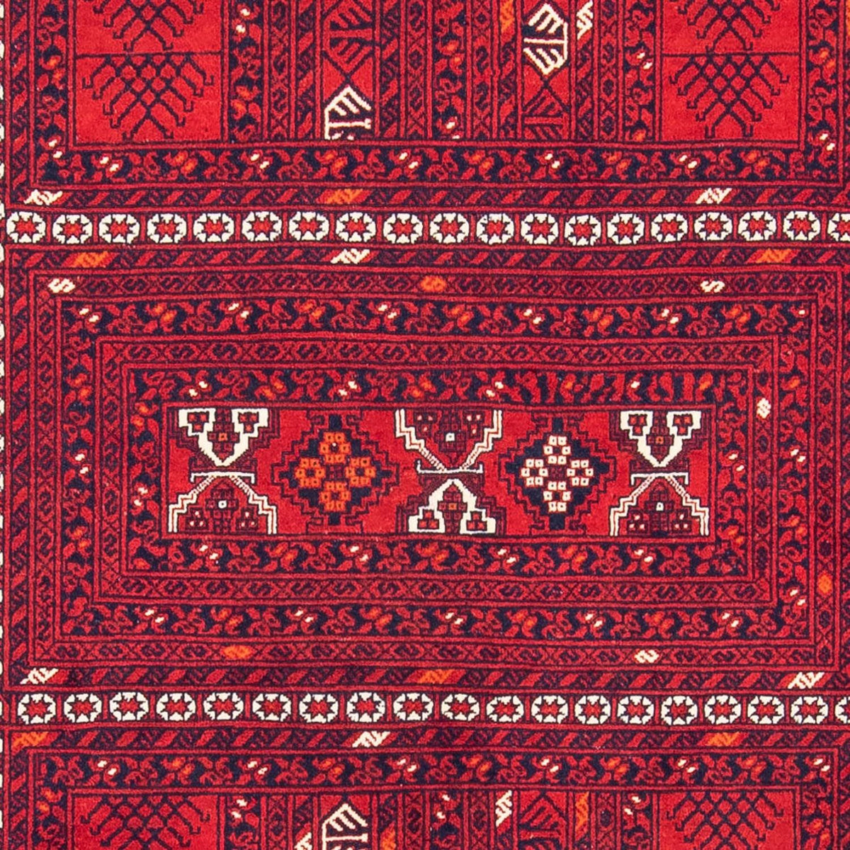 Turkaman-tæppe - 245 x 158 cm - mørkerød