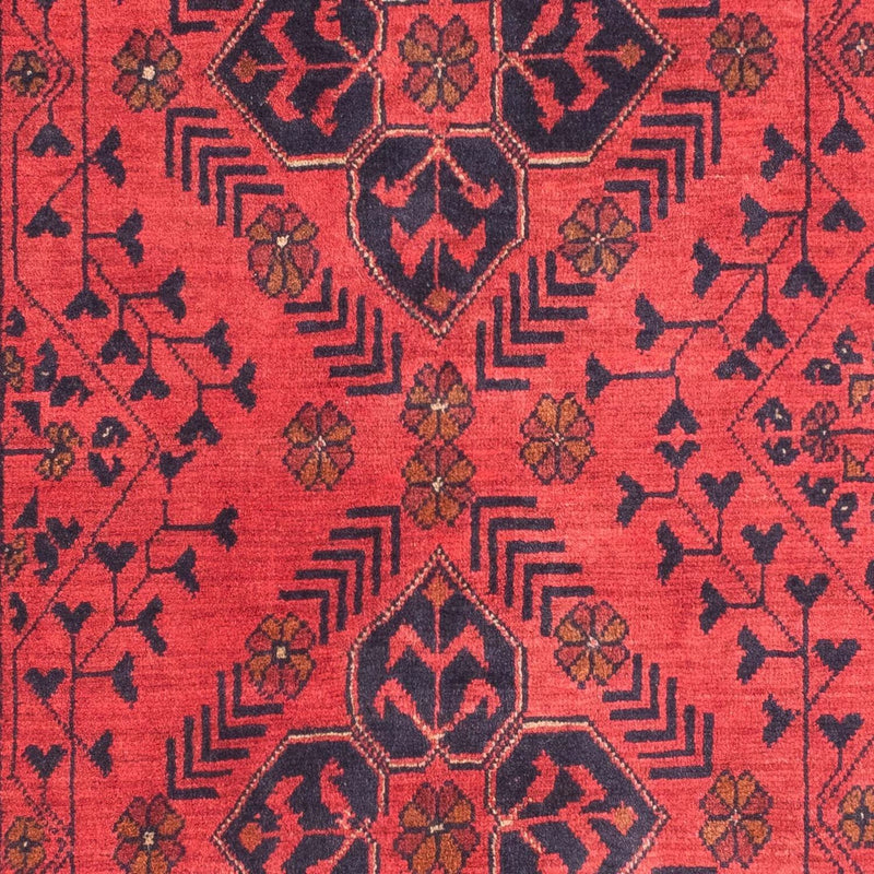 Afghansk tæppe - Kunduz - 146 x 104 cm - mørkerød