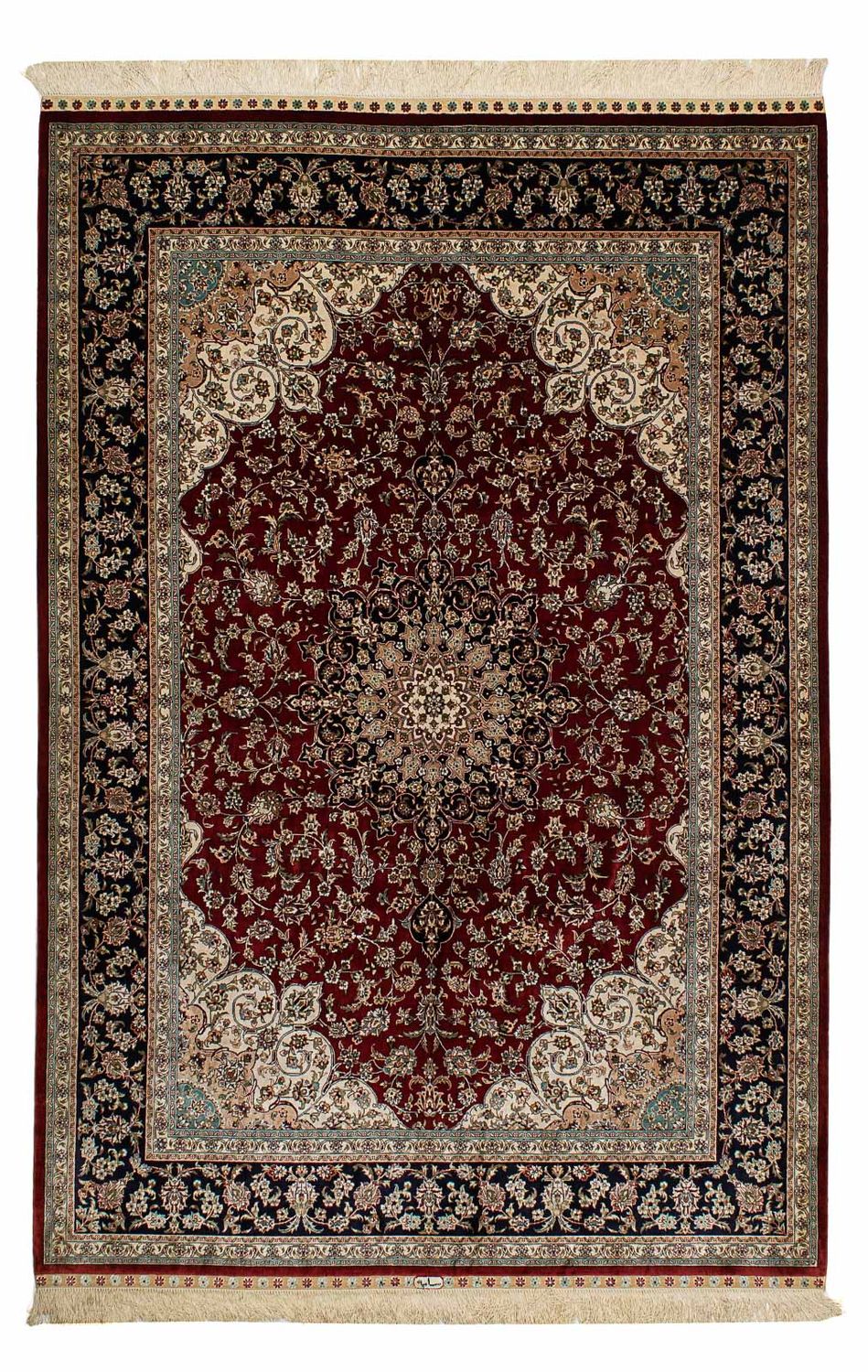 Silketæppe - China Silk - 198 x 137 cm - mørkerød