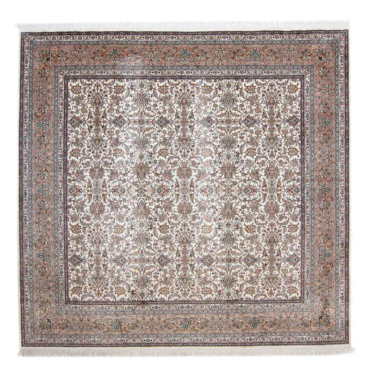 Silketæppe - Kashmir Silk firkantet - 246 x 243 cm - beige