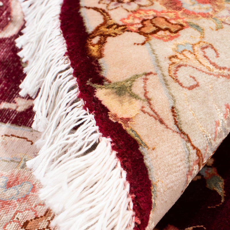 Persisk tæppe - Tabriz - Royal rundt  - 150 x 150 cm - mørkerød