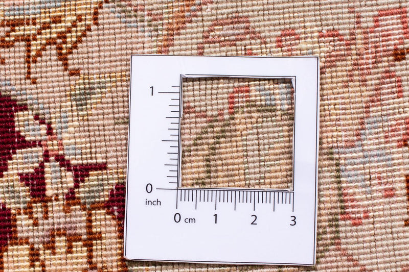 Persisk tæppe - Tabriz - Royal rundt  - 150 x 150 cm - mørkerød