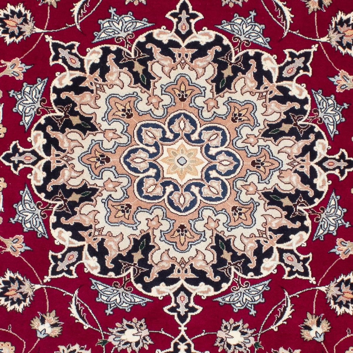 Persisk tæppe - Tabriz - Royal - 204 x 153 cm - mørkerød