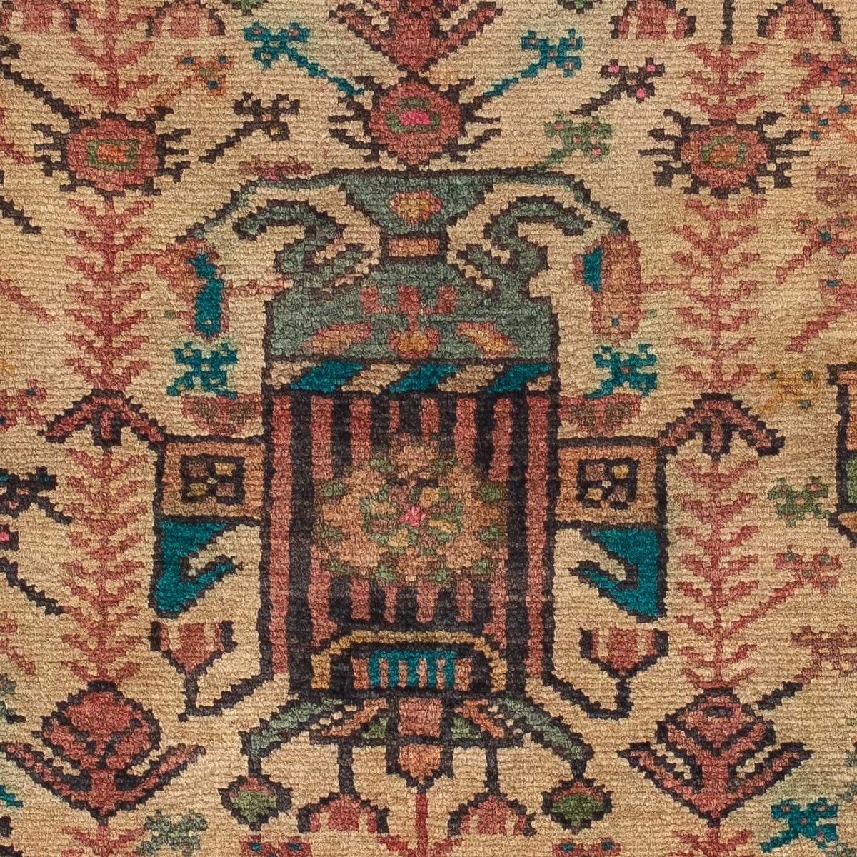 Persisk tæppe - Nomadisk - 124 x 81 cm - lys brun