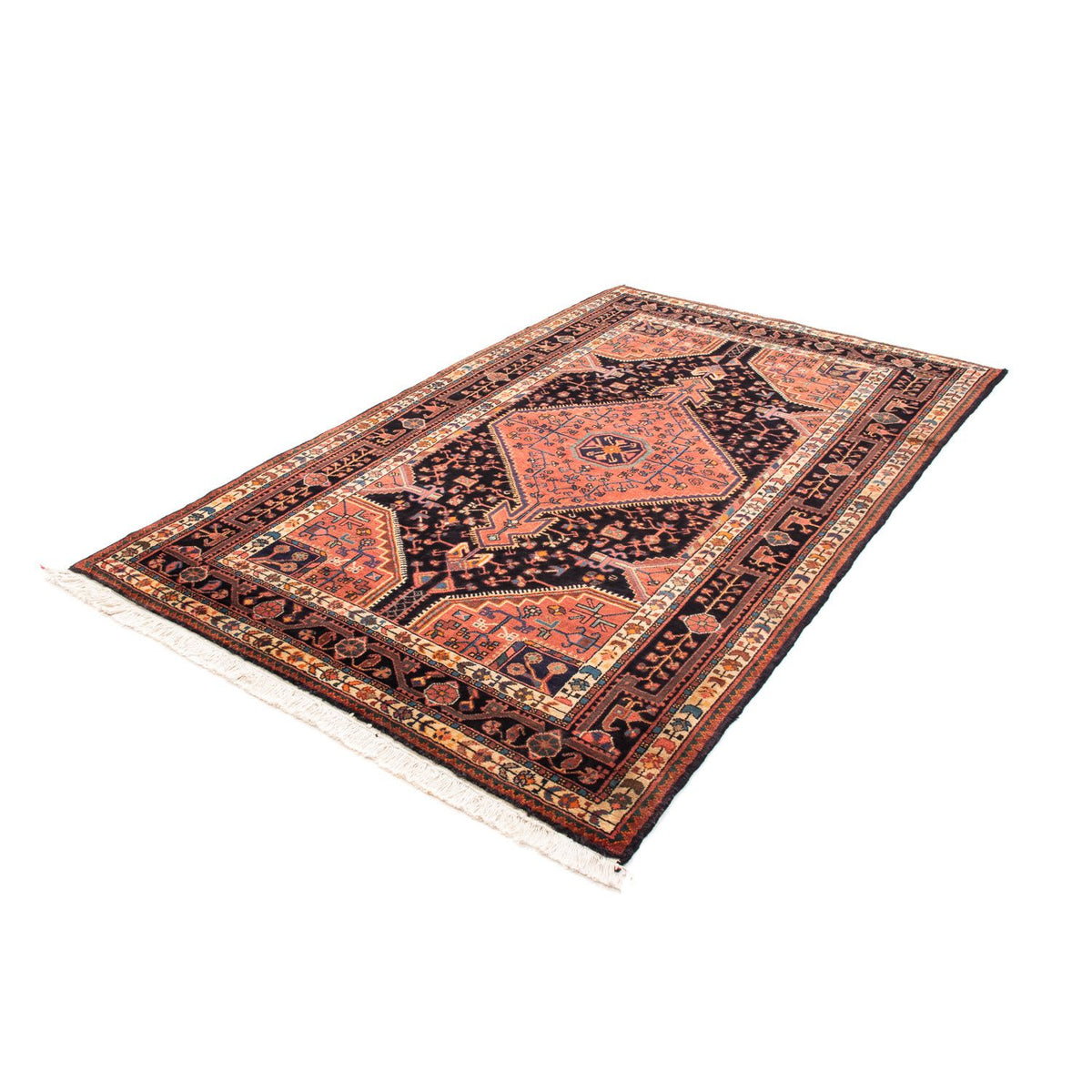 Persisk tæppe - Nomadisk - 220 x 132 cm - mørkeblå