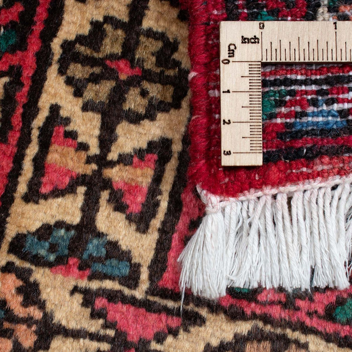 Persisk tæppe - Nomadisk - 91 x 70 cm - mørkerød