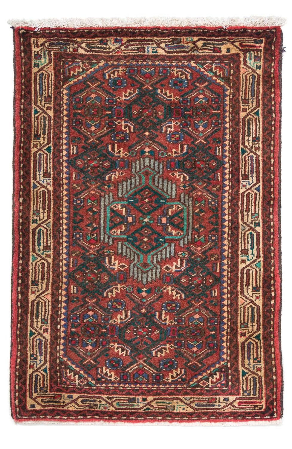 Persisk tæppe - Nomadisk - 96 x 63 cm - mørkerød