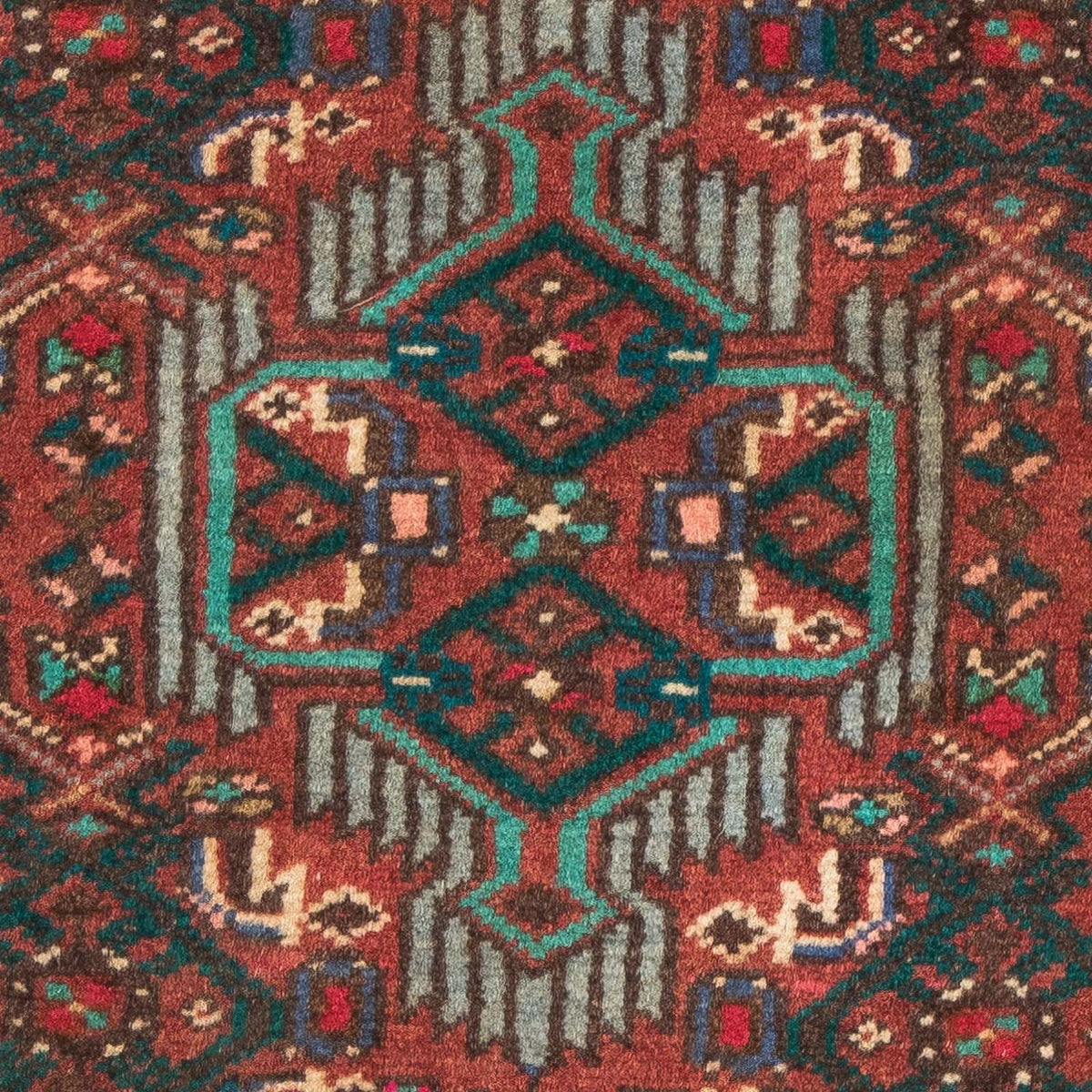 Persisk tæppe - Nomadisk - 96 x 63 cm - mørkerød