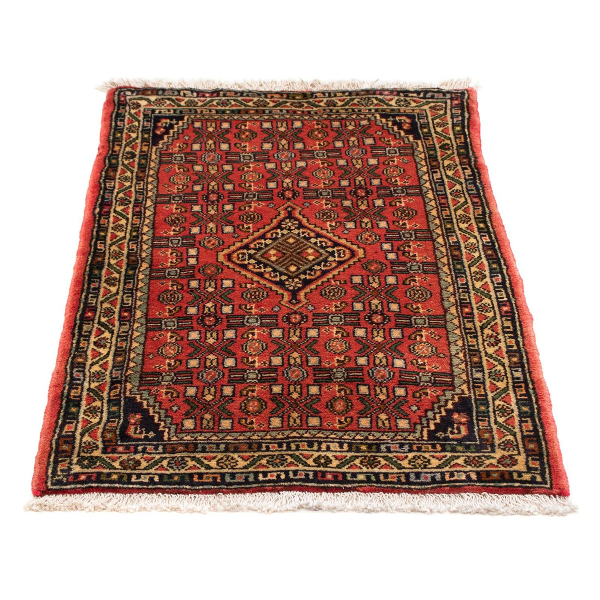 Persisk tæppe - Nomadisk - 95 x 63 cm - mørkerød