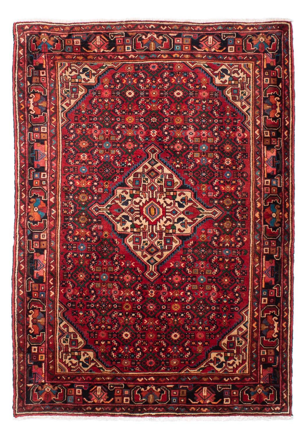 Persisk tæppe - Nomadisk - 218 x 156 cm - mørkerød