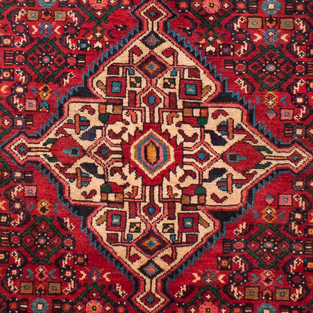 Persisk tæppe - Nomadisk - 218 x 156 cm - mørkerød