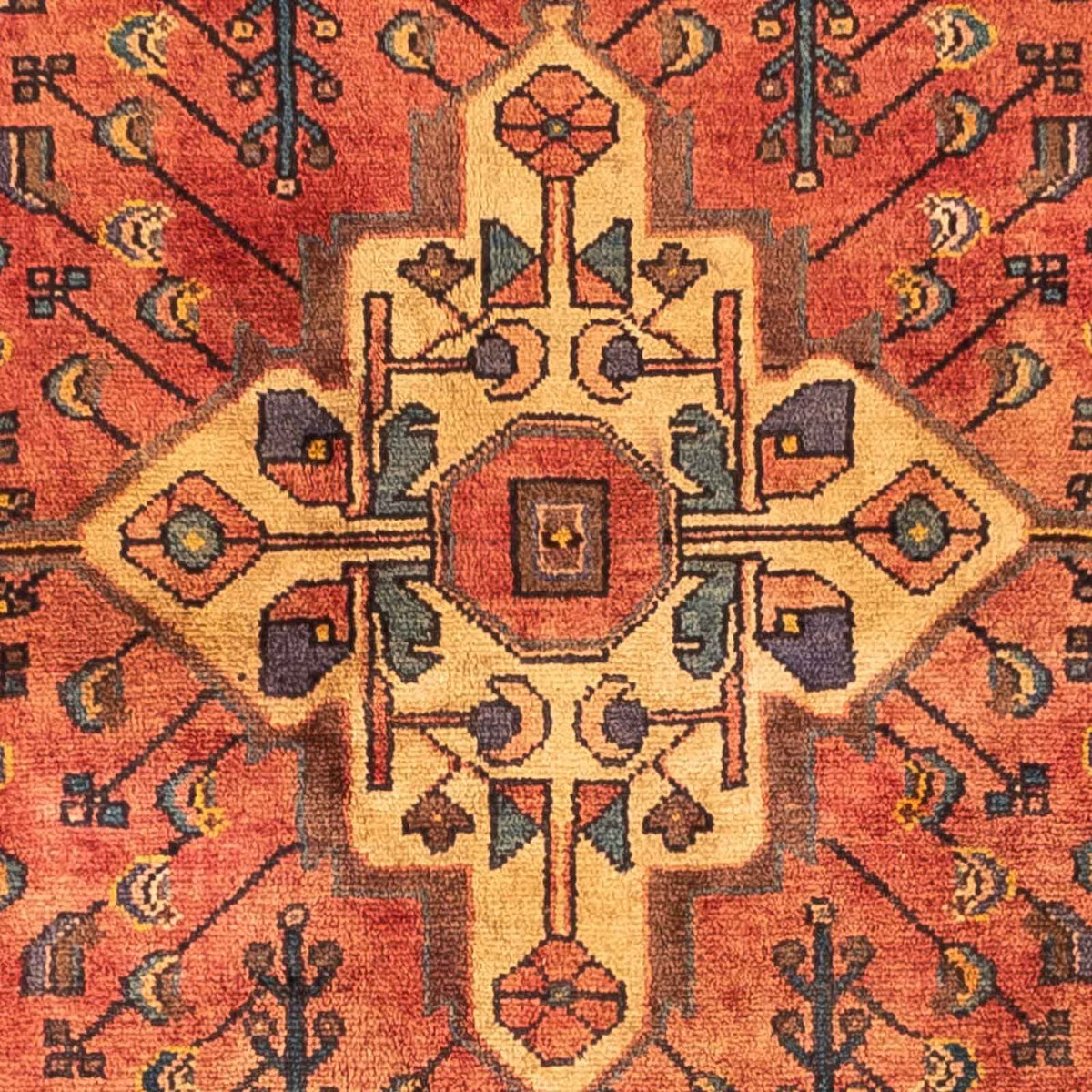 Persisk tæppe - Nomadisk - 242 x 147 cm - lysrød