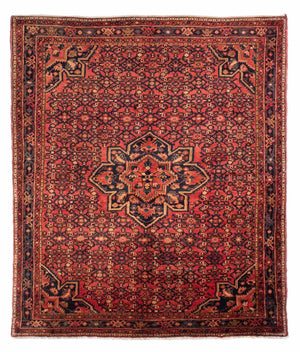 Persisk tæppe - Nomadisk - 210 x 165 cm - mørkerød