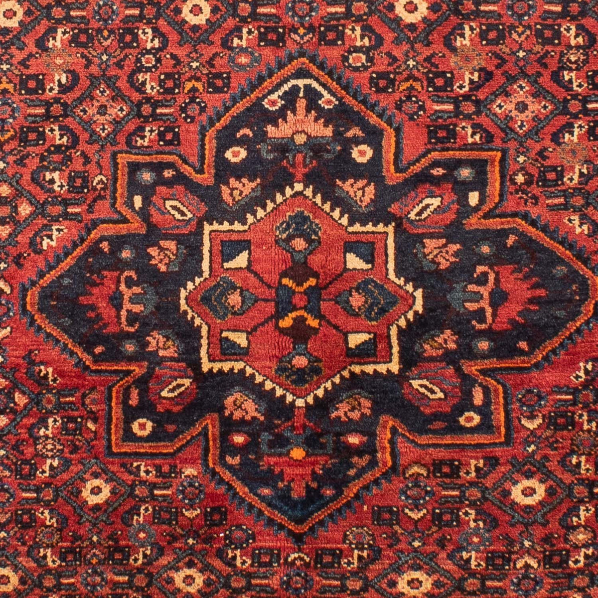 Persisk tæppe - Nomadisk - 203 x 157 cm - mørkerød