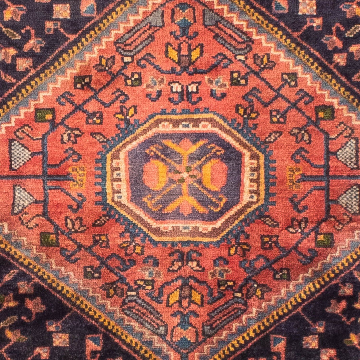 Persisk tæppe - Nomadisk - 216 x 135 cm - mørkeblå