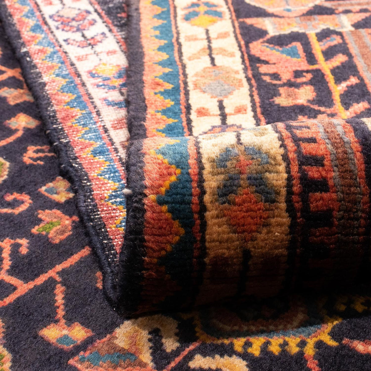 Persisk tæppe - Nomadisk - 216 x 135 cm - mørkeblå