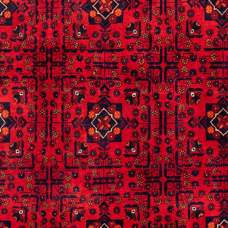 Afghansk tæppe - Kunduz - 301 x 205 cm - mørkerød