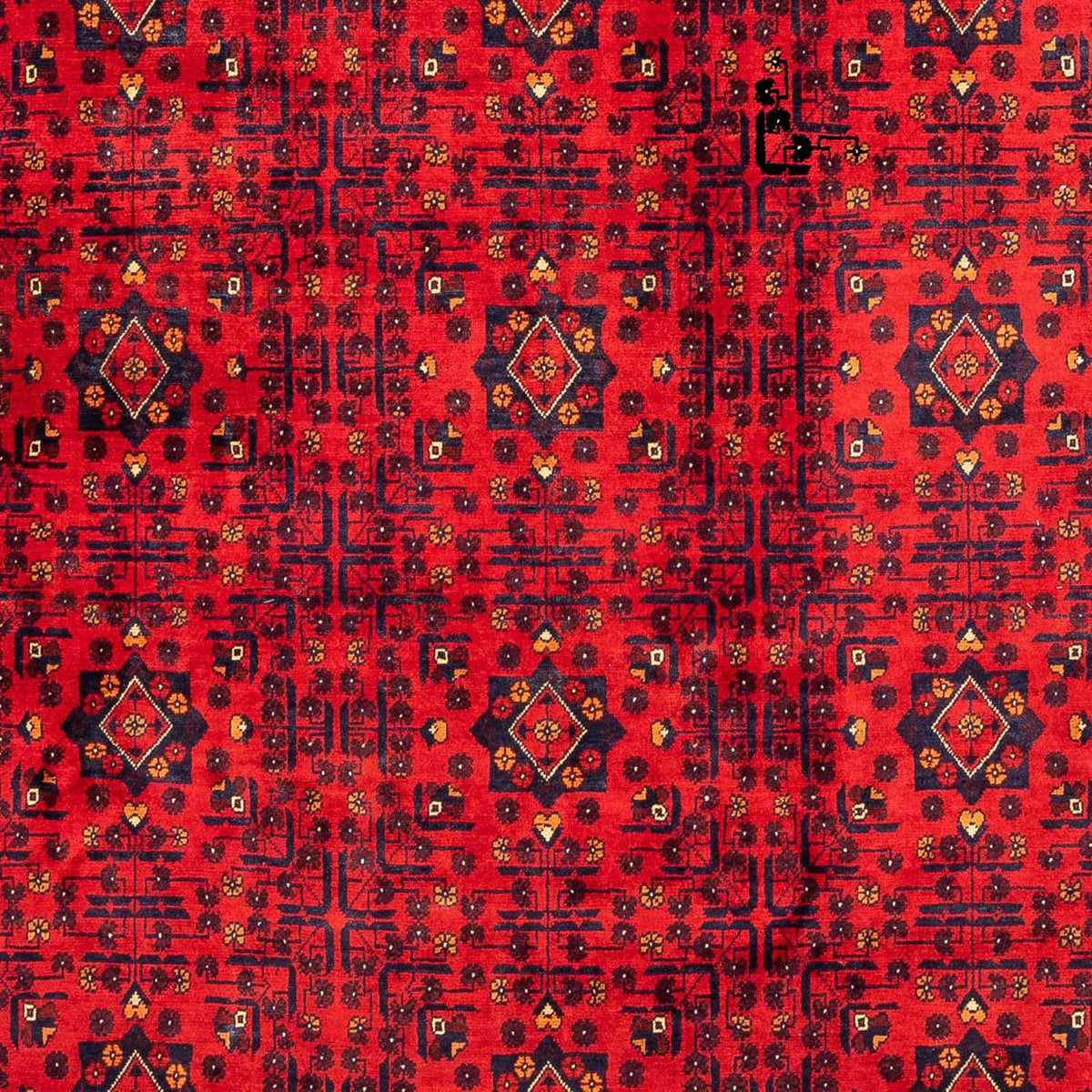 Afghansk tæppe - Kunduz - 287 x 199 cm - mørkerød