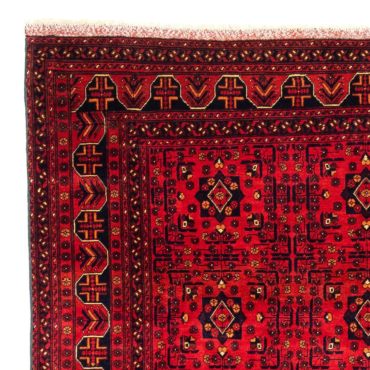 Afghansk tæppe - Kunduz - 287 x 199 cm - mørkerød