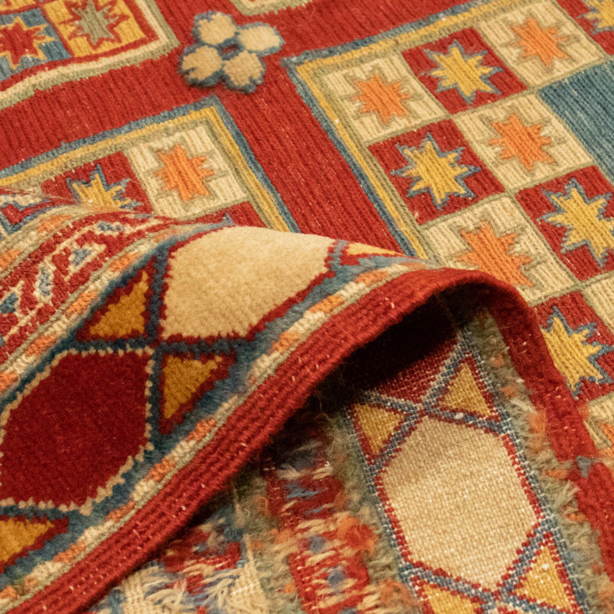 Kelim-tæppe - orientalsk - 226 x 180 cm - mørkerød