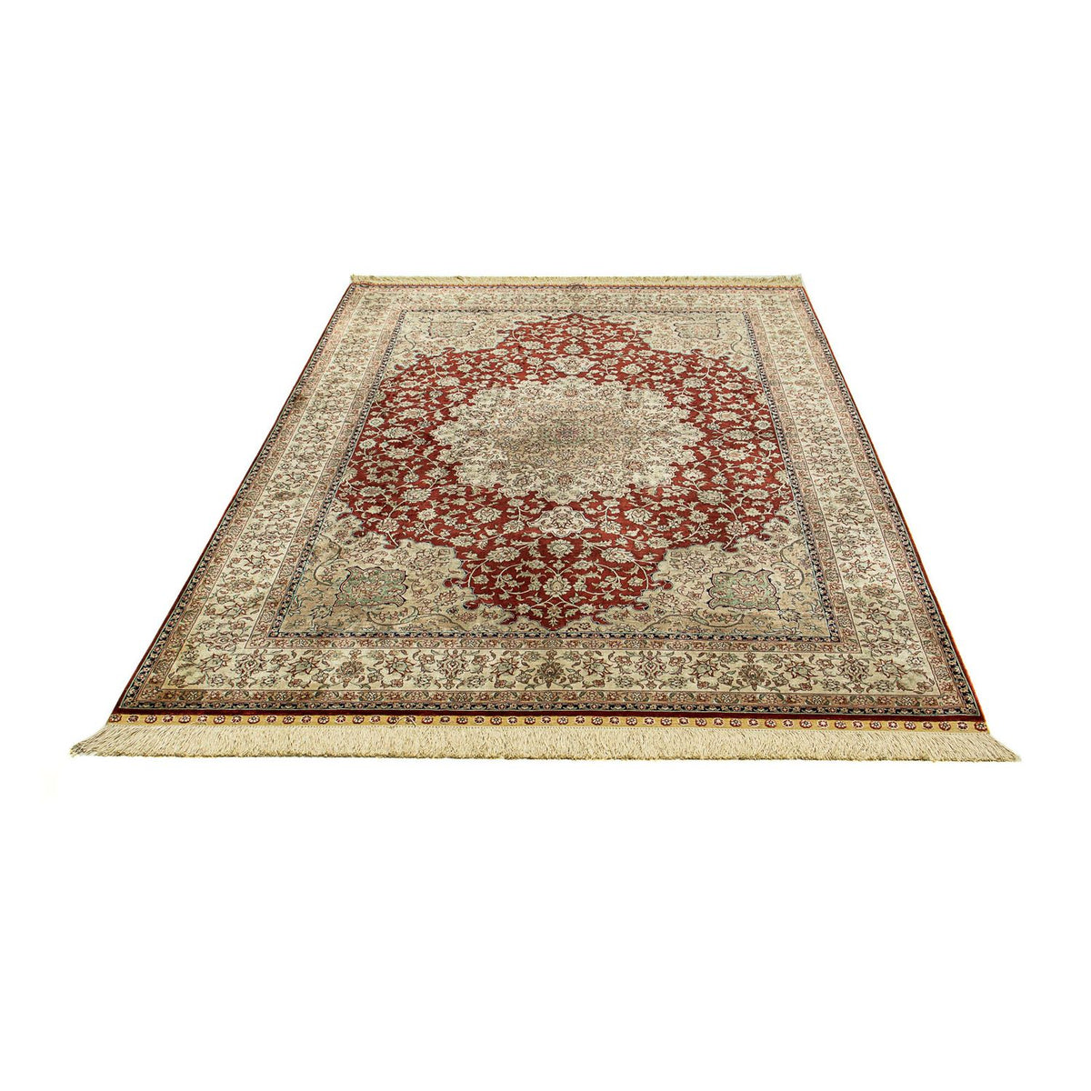 Silketæppe - Ghom Silk - Premium - 216 x 132 cm - mørkeblå