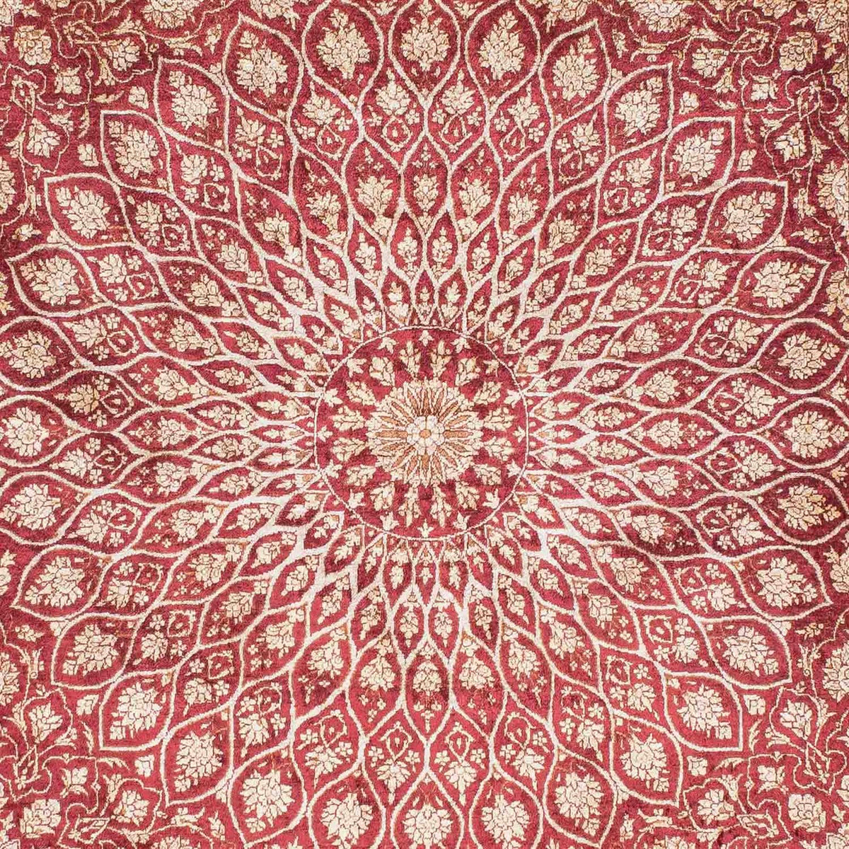 Persisk tæppe - Ghom - 151 x 100 cm - mørkerød