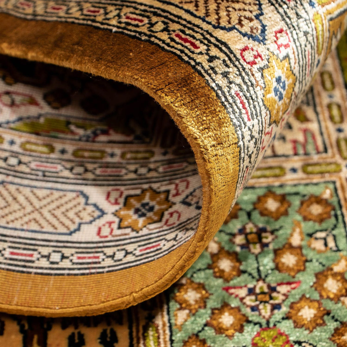 Persisk tæppe - Ghom - 73 x 54 cm - flerfarvet