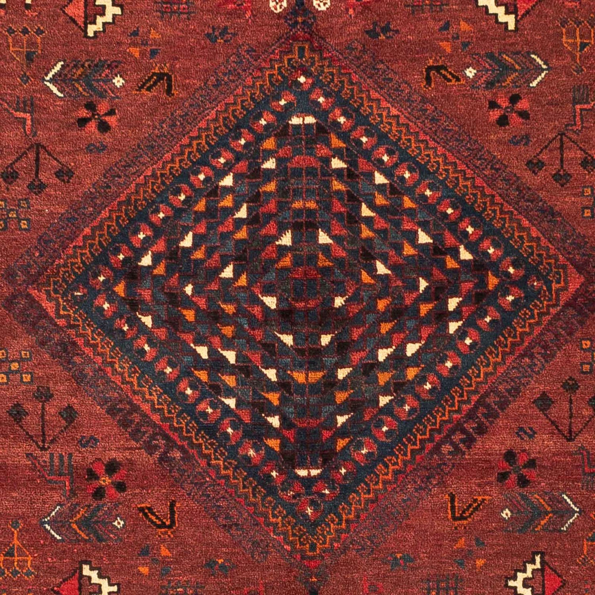 Persisk tæppe - Nomadisk - 248 x 180 cm - mørkerød