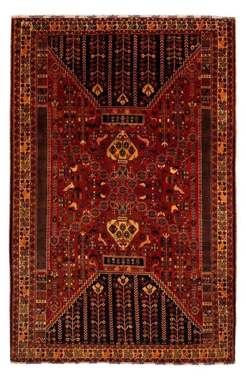 Persisk tæppe - Nomadisk - 304 x 204 cm - mørkerød