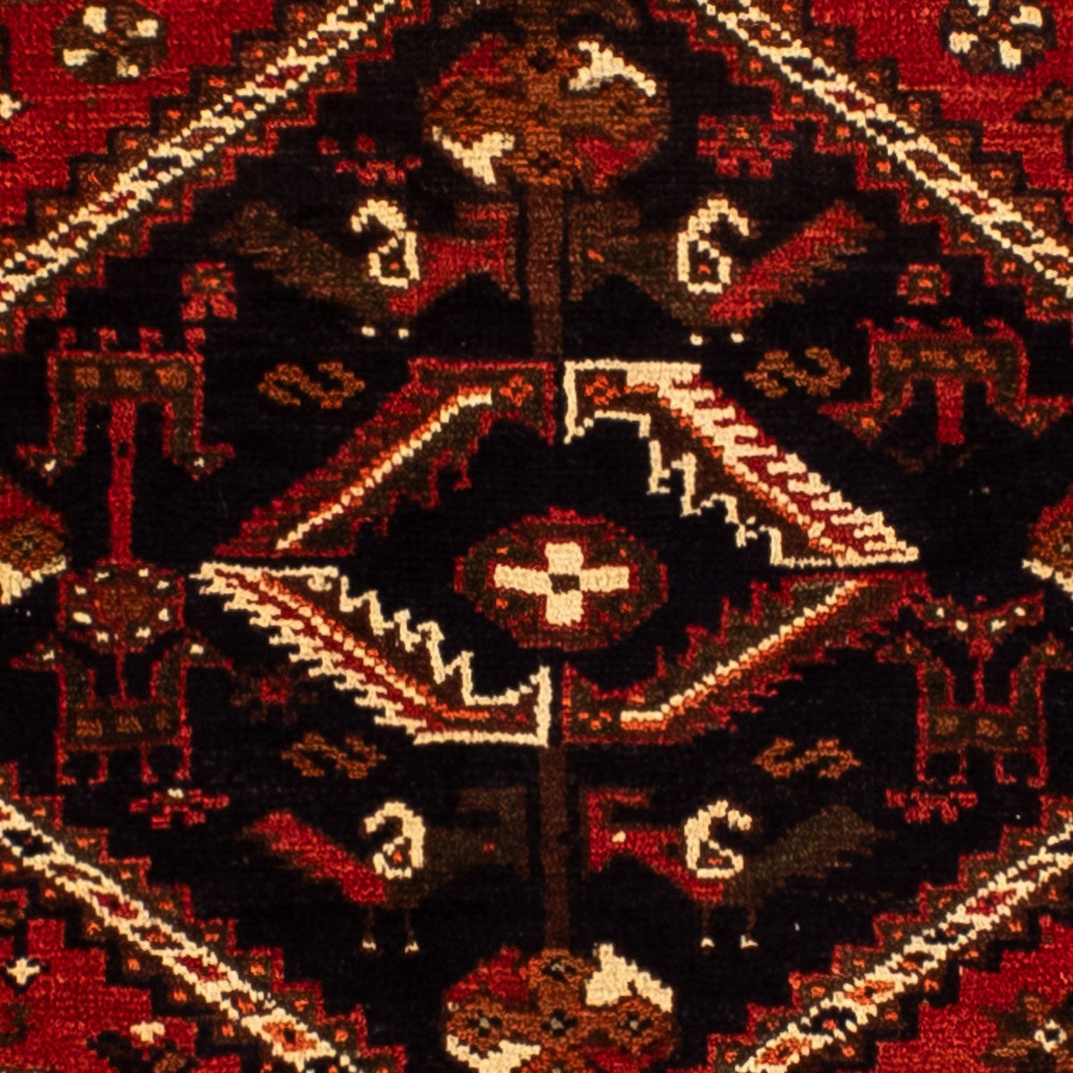 Persisk tæppe - Nomadisk - 295 x 213 cm - mørkerød