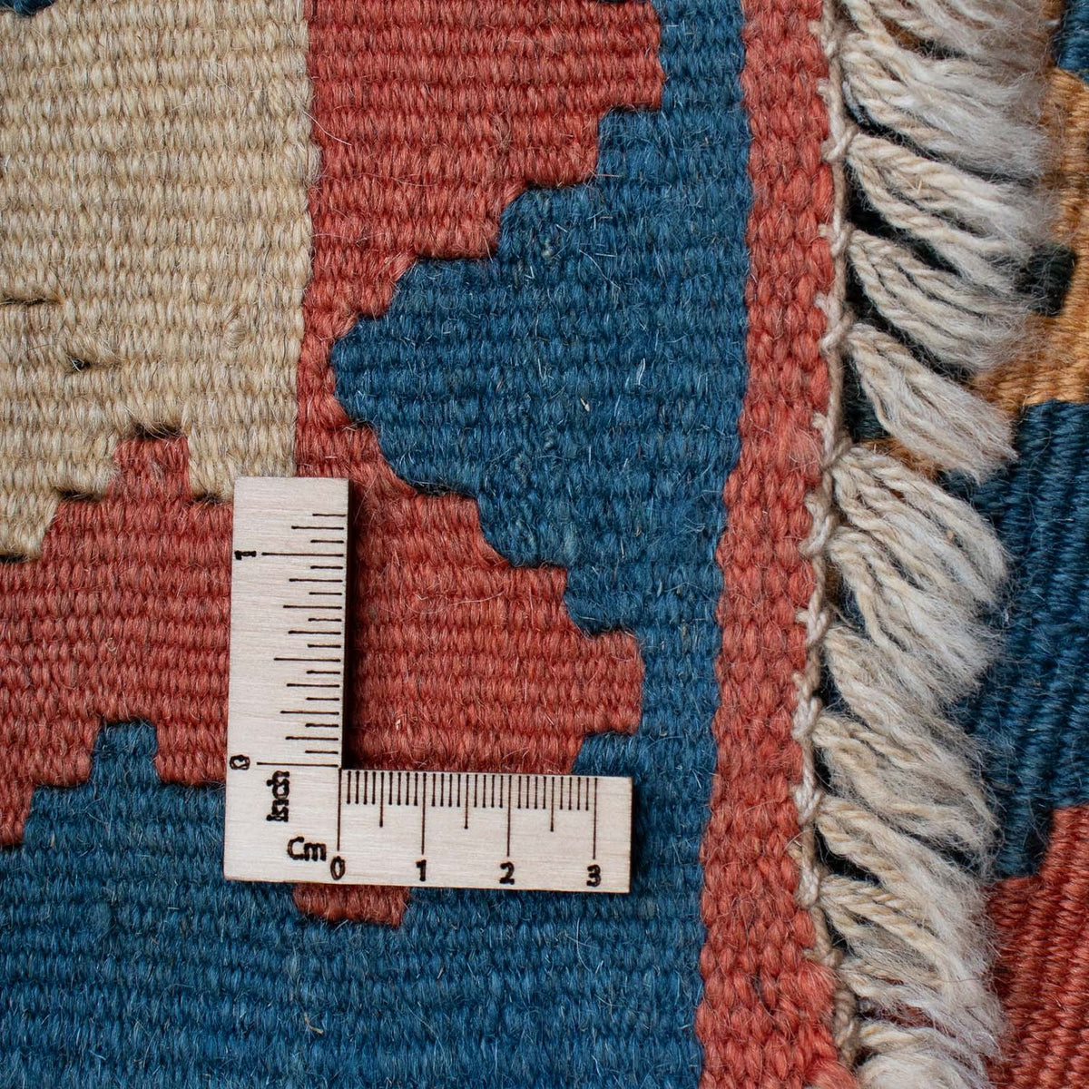 Kelim-tæppe - orientalsk - 193 x 124 cm - blå