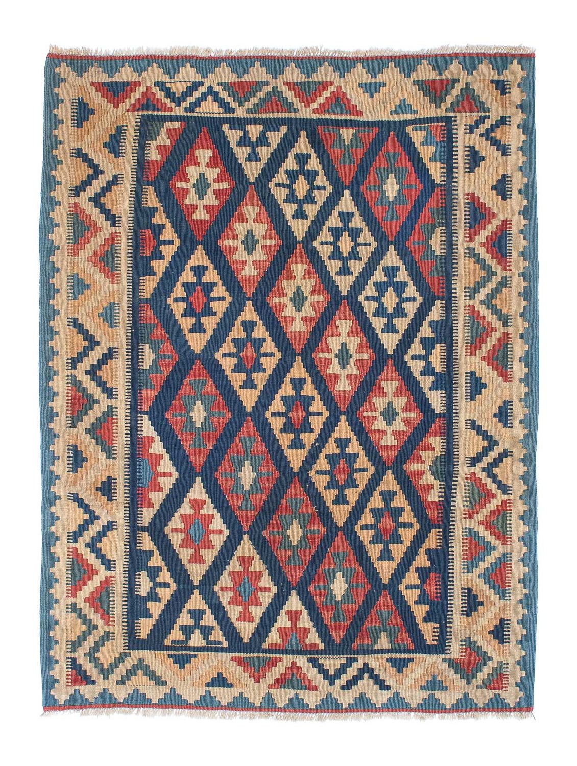 Kelim-tæppe - orientalsk - 167 x 126 cm - flerfarvet