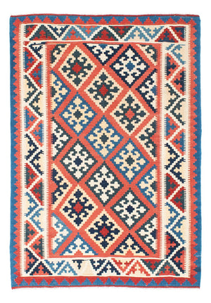 Kelim-tæppe - orientalsk - 171 x 123 cm - lysrød