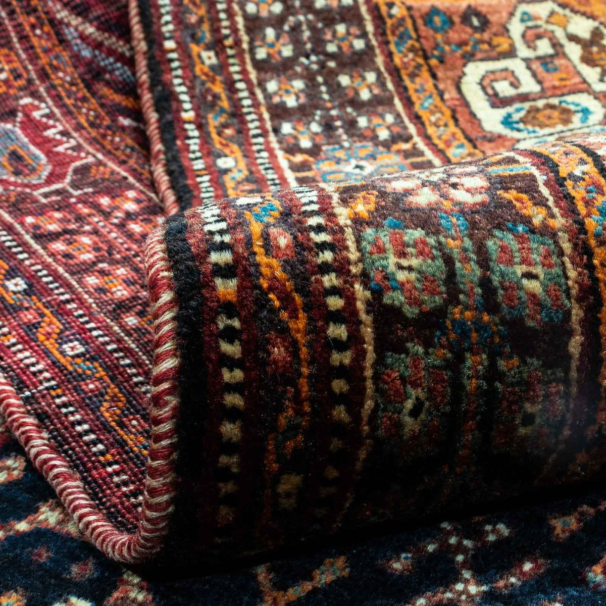 Persisk tæppe - Nomadisk - 241 x 157 cm - mørkeblå